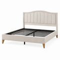 Letto matrimoniale in tessuto beige con struttura in metallo 160x200 cm