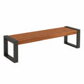 Panca in legno e metallo marrone e nero 180x40x45 cm