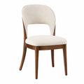Sedia da pranzo in legno e tessuto poliestere beige